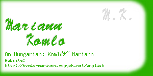 mariann komlo business card